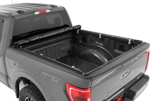 Ford F-150 Lightning Soft Roll Up Bed Cover - Rough Country - Matte Black - '22-'23
